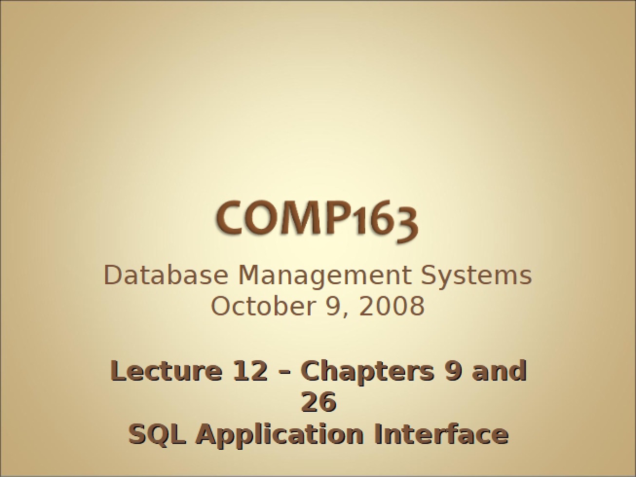 Interface for SQL Applications