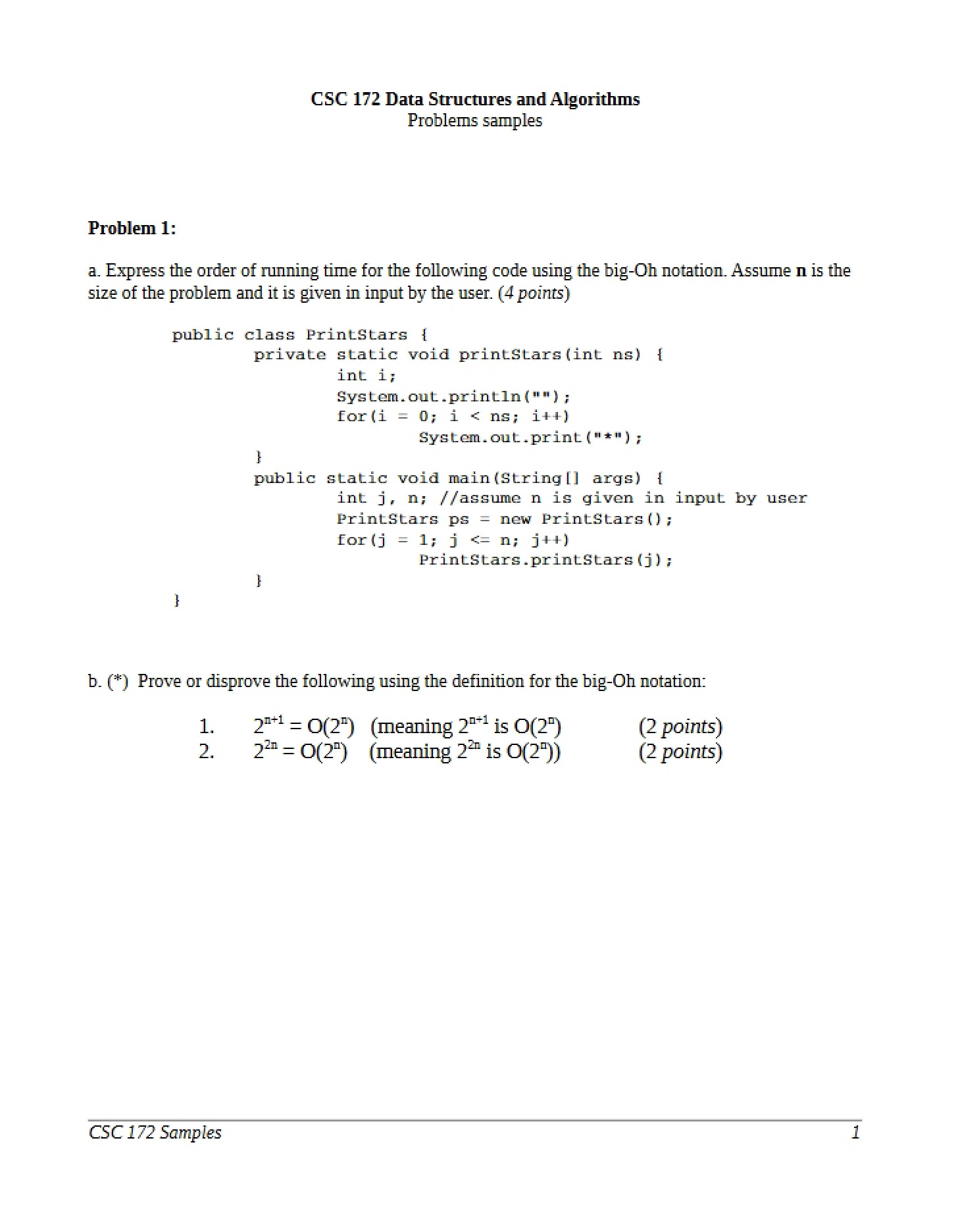 Sample Problems