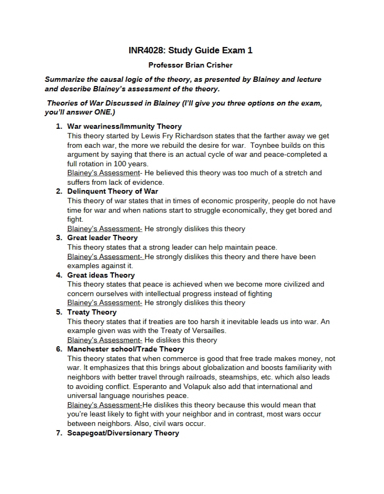 First Test Preparatory Guide