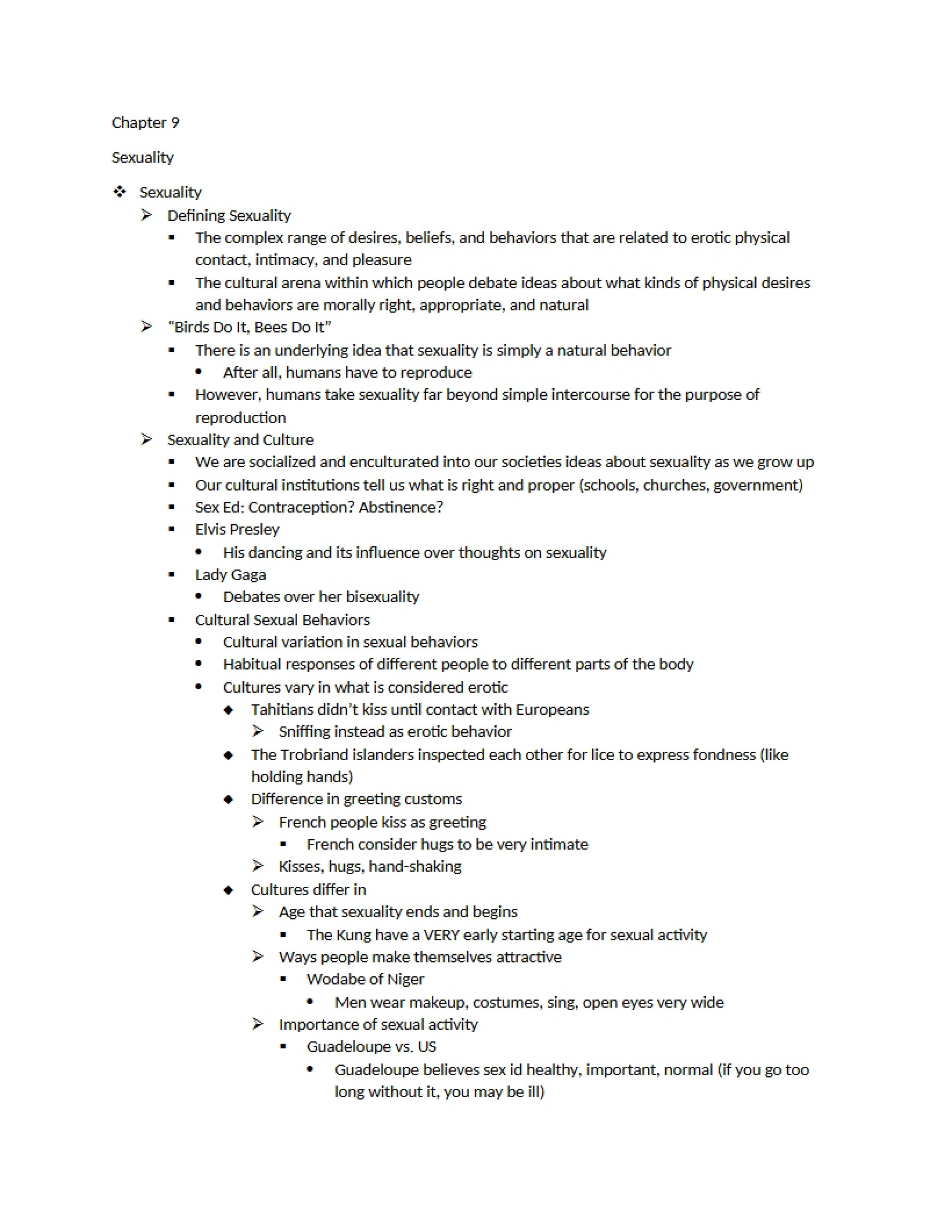 Sexuality Concepts (Ch 9)