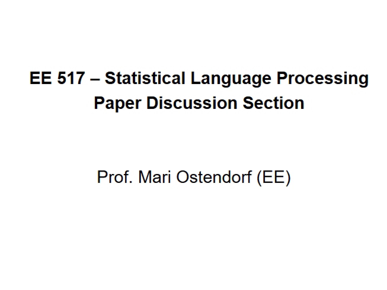Language Processing using Statistics