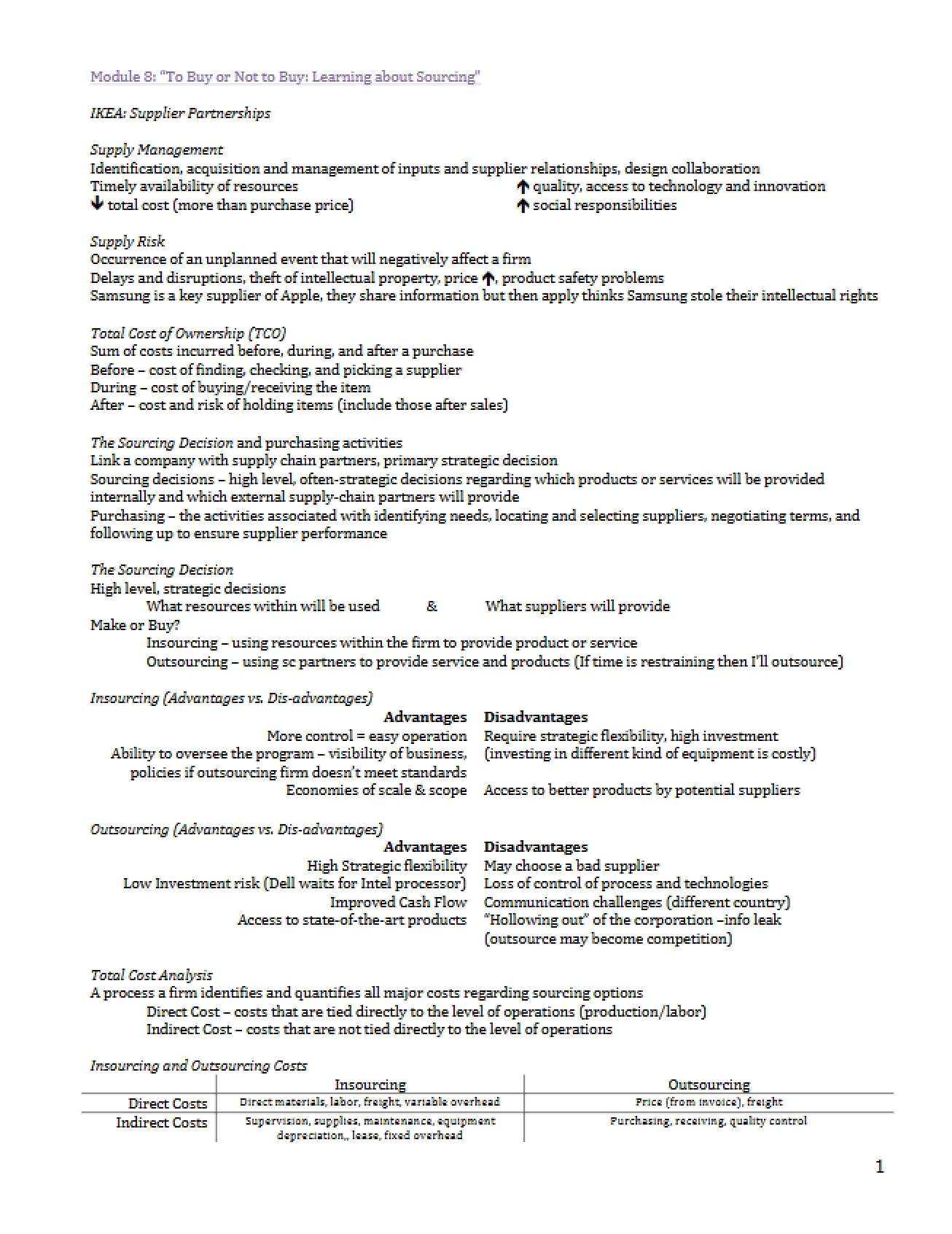 Supply Management Overview