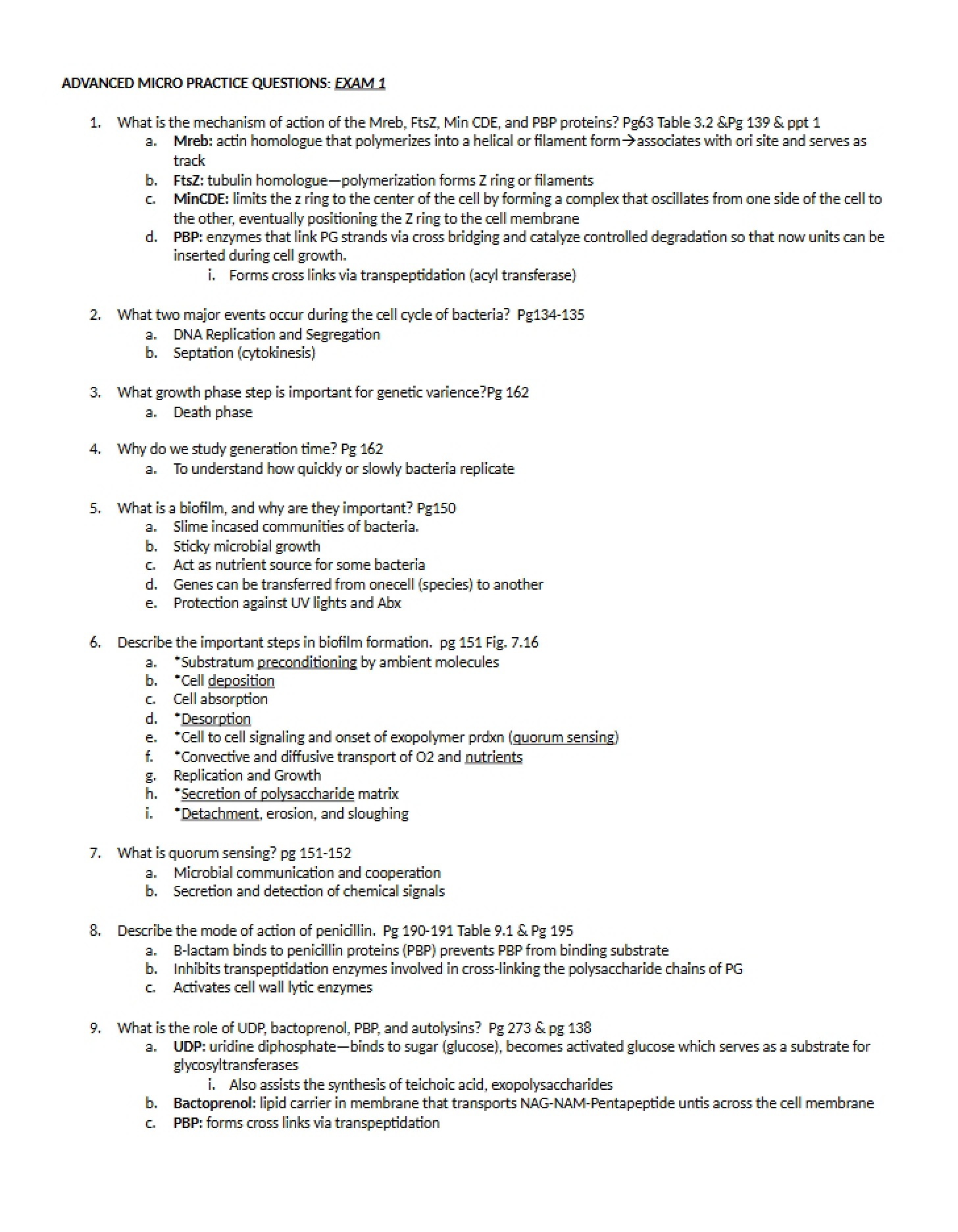 Practice Questions for Second Exam