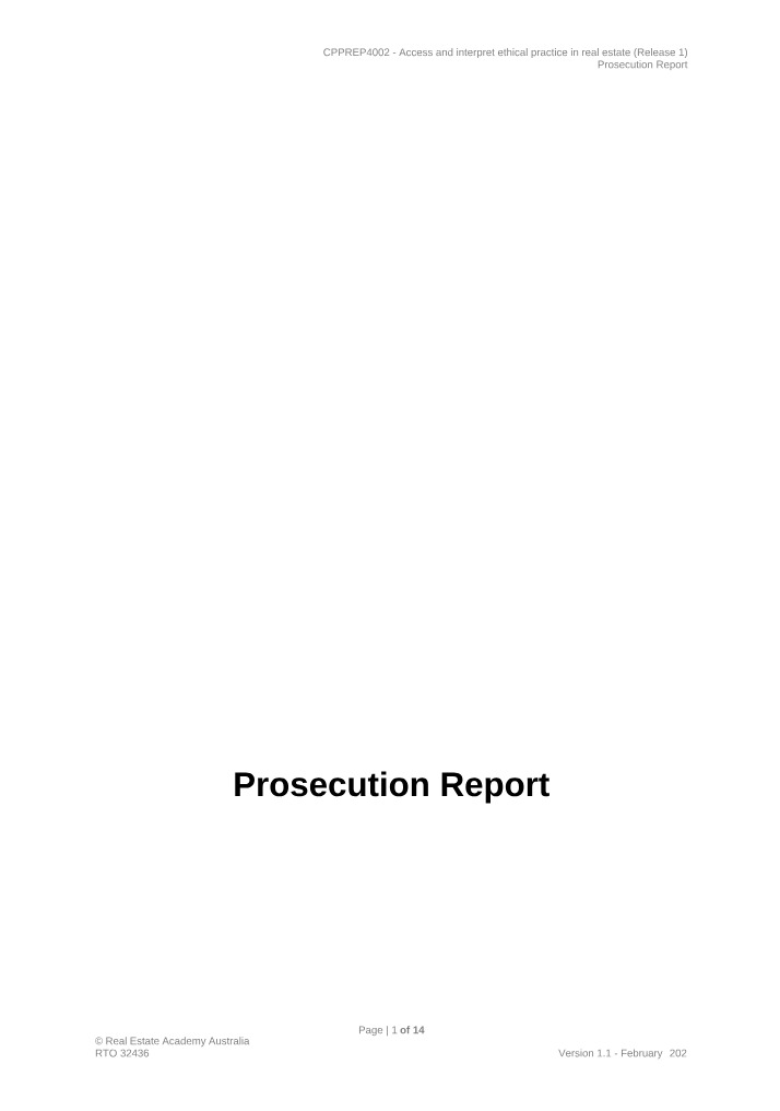CPPREP4002 - Prosecution Report v1