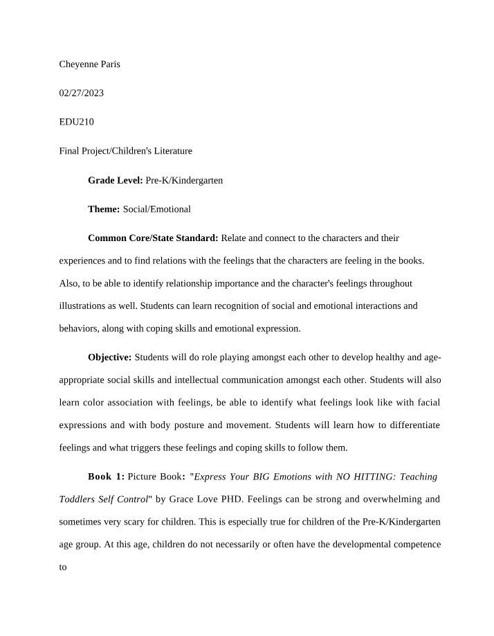 Children's Literature Final