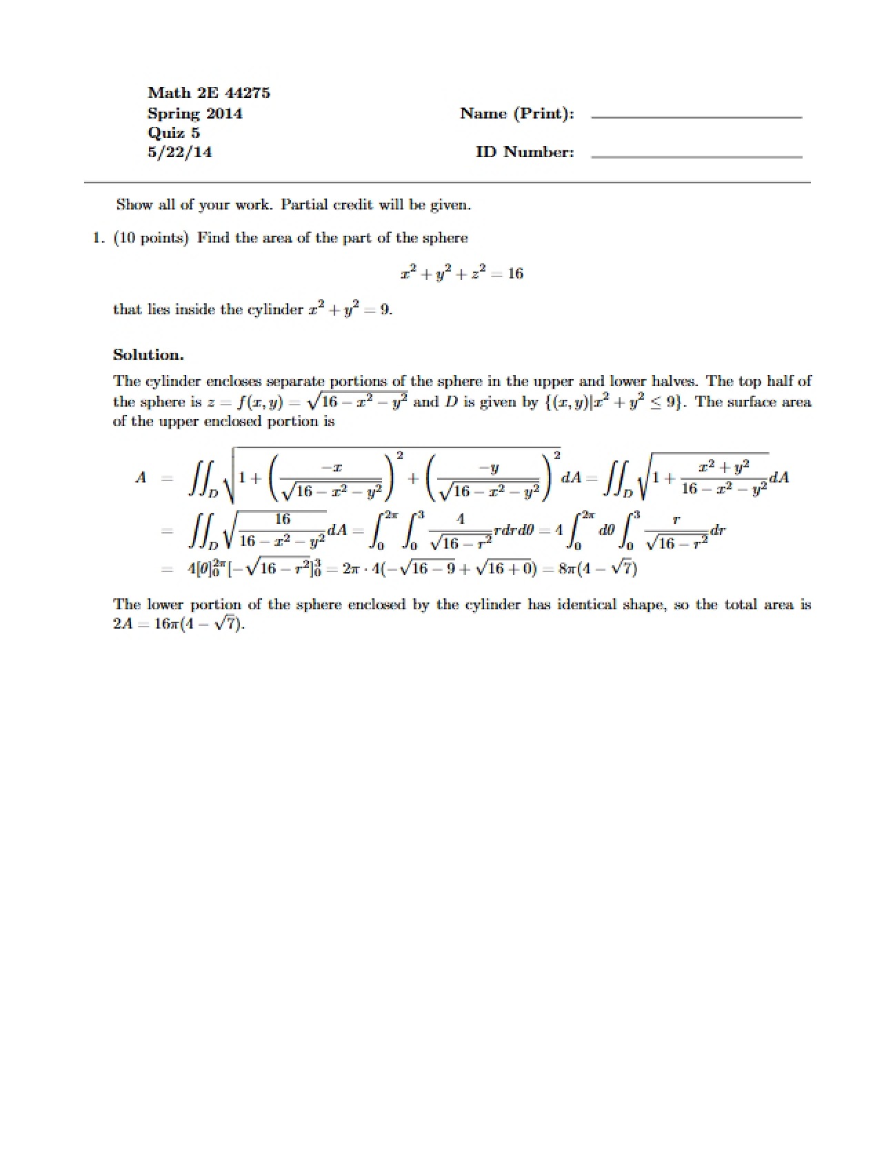 Fifth Quiz
