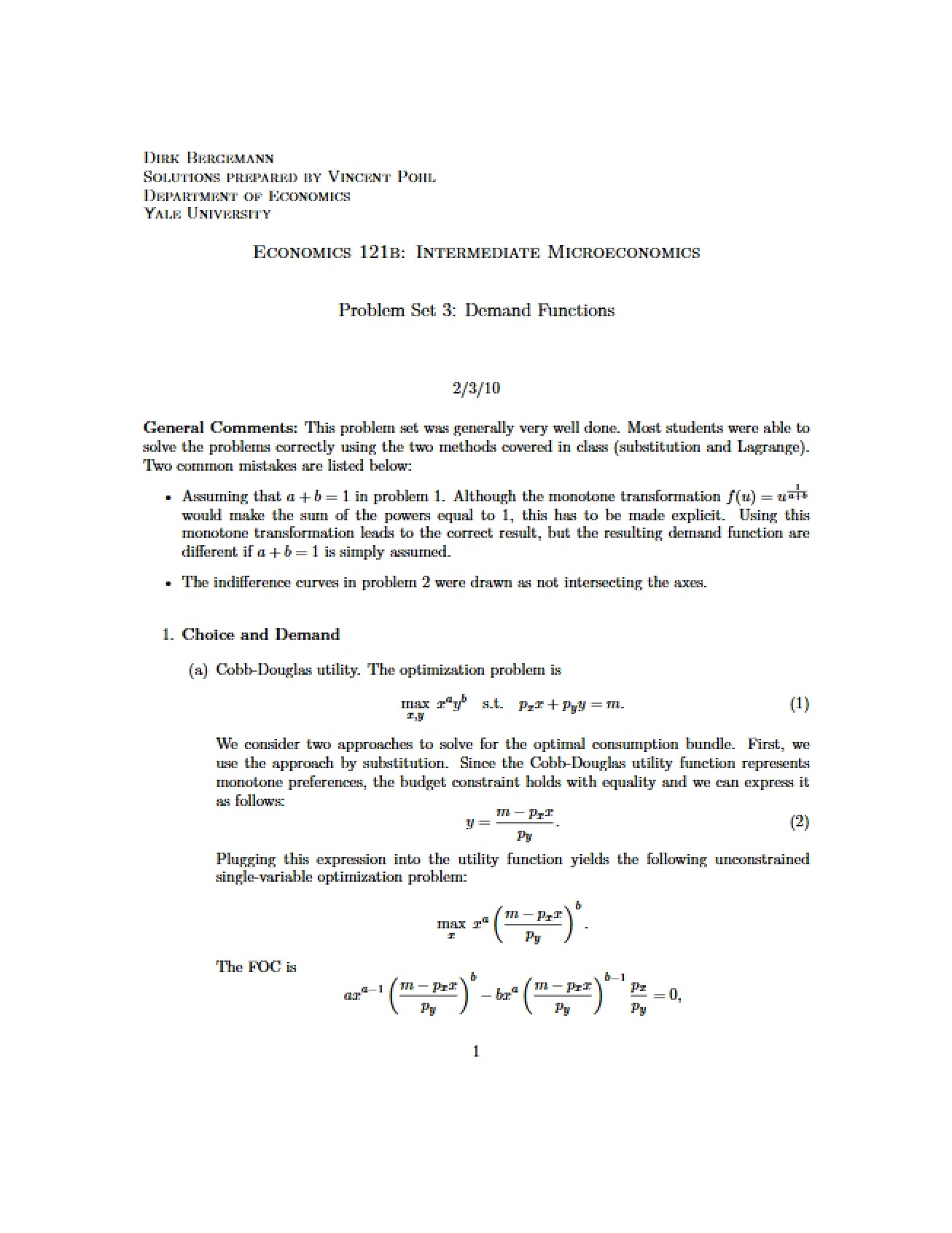 Third Problem Set