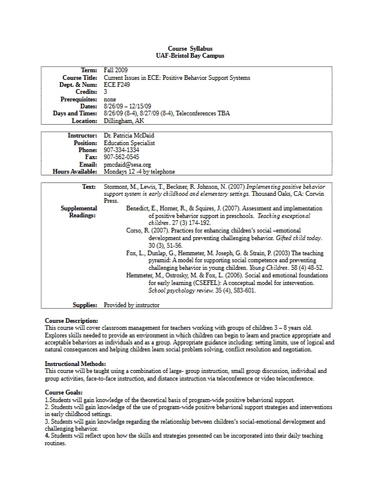 Course Syllabus