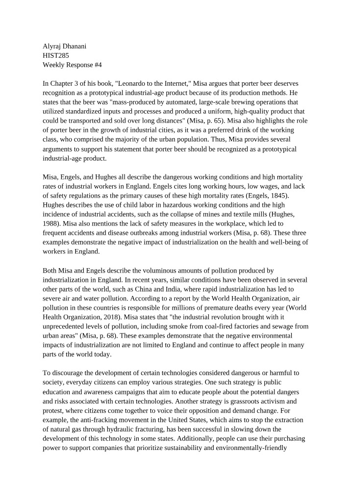 Industrialization Impacts on the Environment and Workers