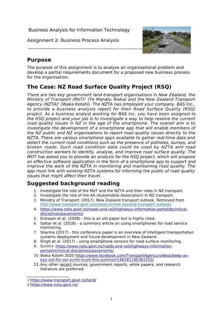 Assignment 2 - NZ Road Surface Quality Project