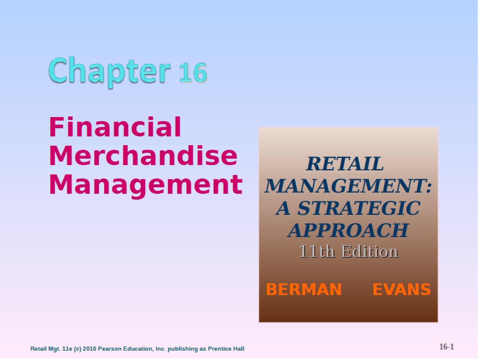 Management of Financial Merchandise