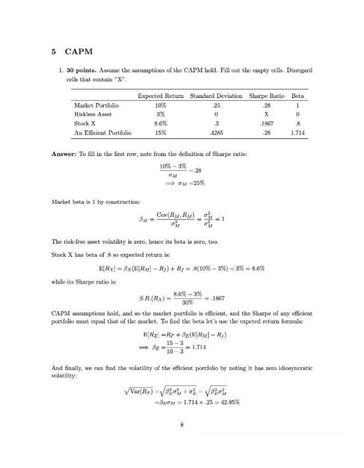 CAPM Exam Problem Set