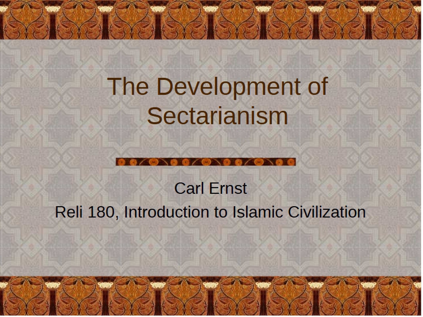 Sectarianism Development