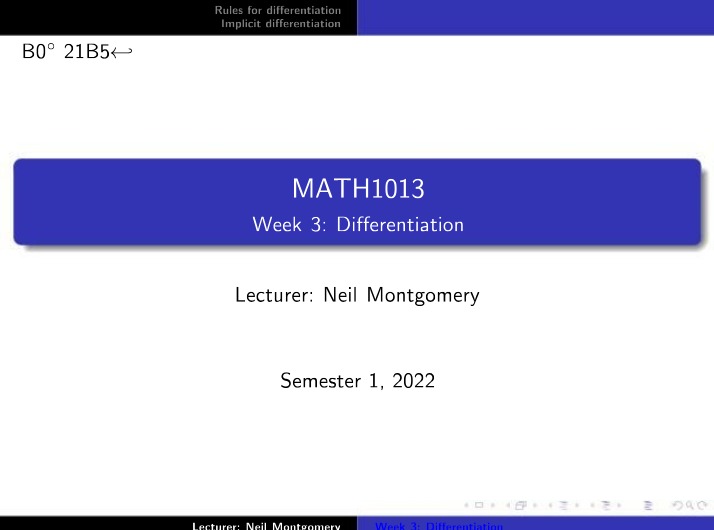 MATH1013 - Week 03 Calculus