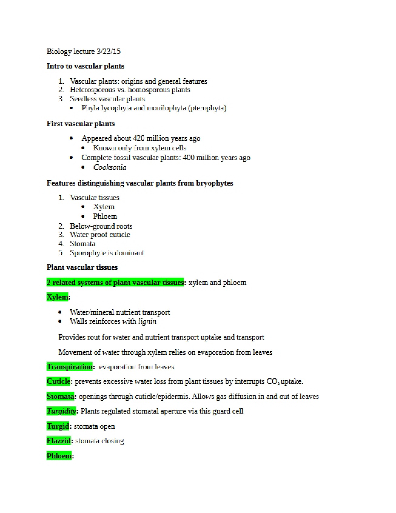 March 23, 2015 Lecture Notes