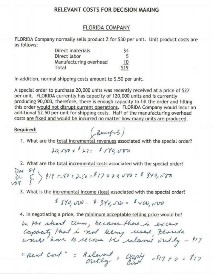 ACCT 202 Managerial Accounting - Notes and Exercises