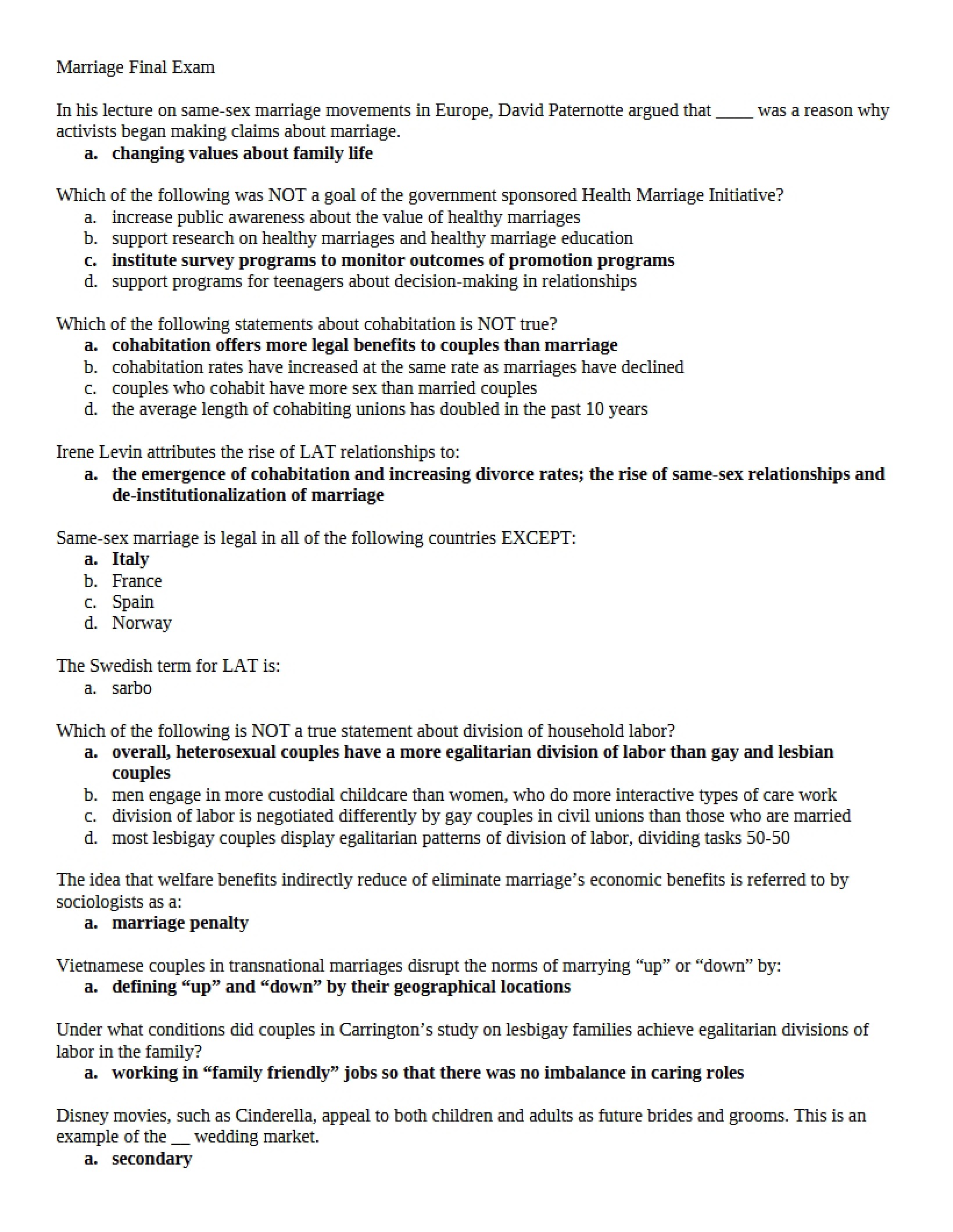 Marriage Course Document