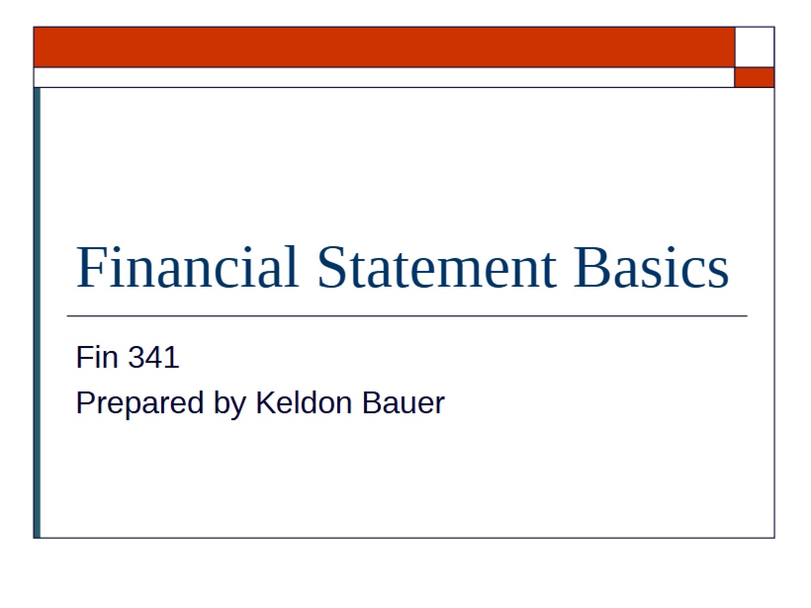 Basics of Financial Statements
