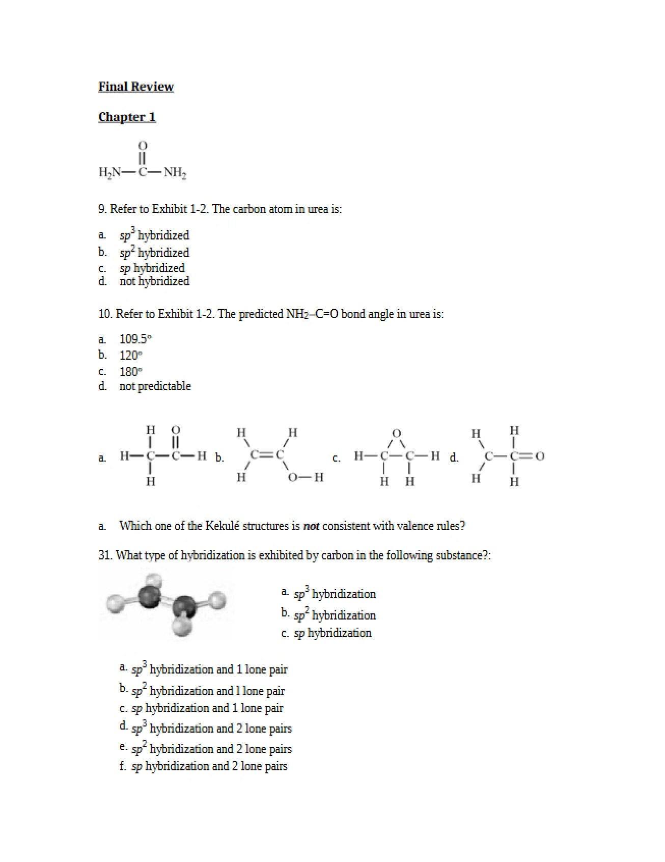 Proposed Final for the Organic Chemistry Lab