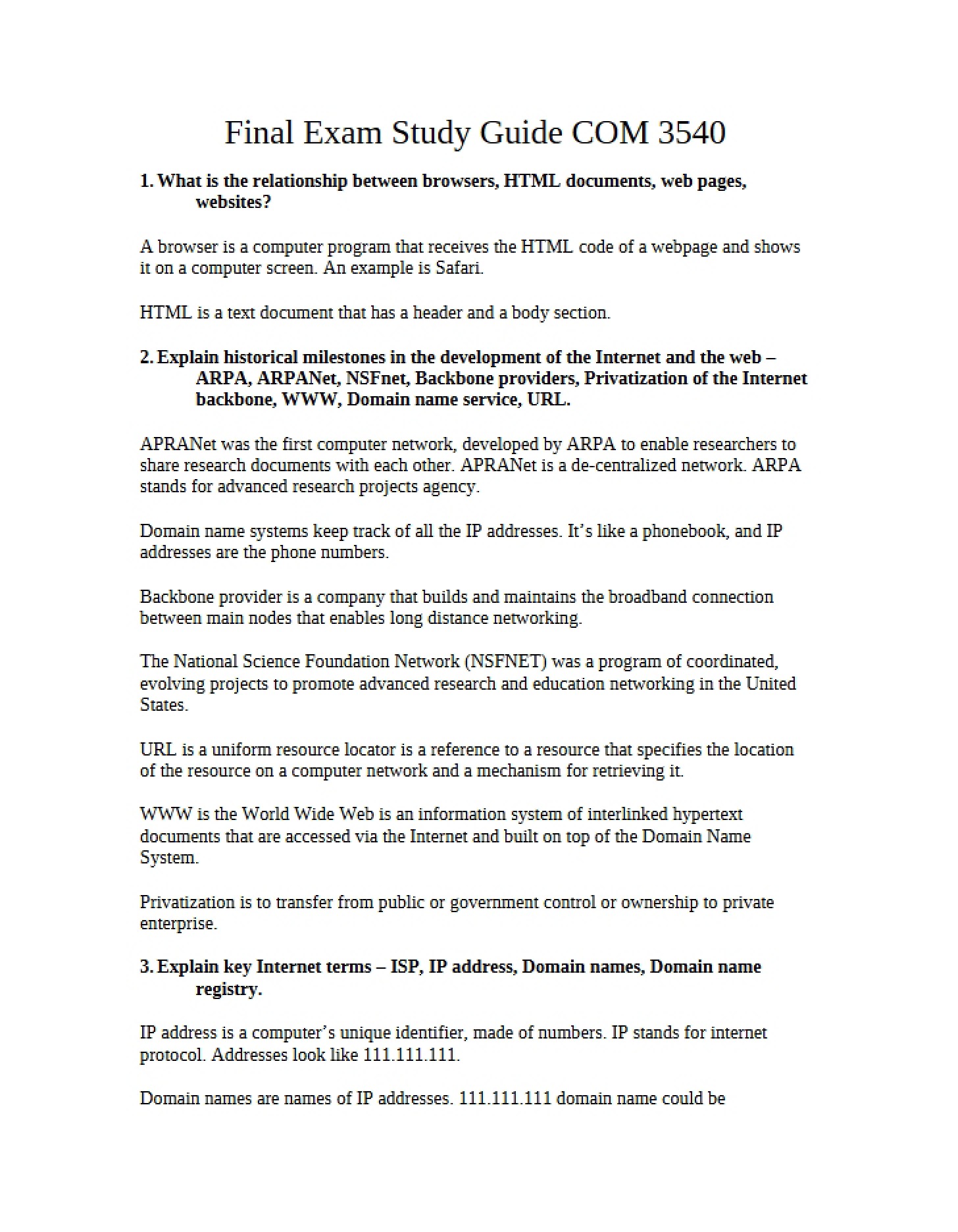 Guide for Study 1A