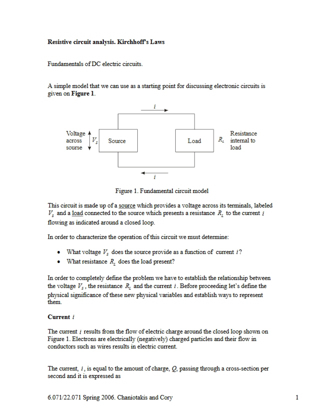 Notes for Electronics Study