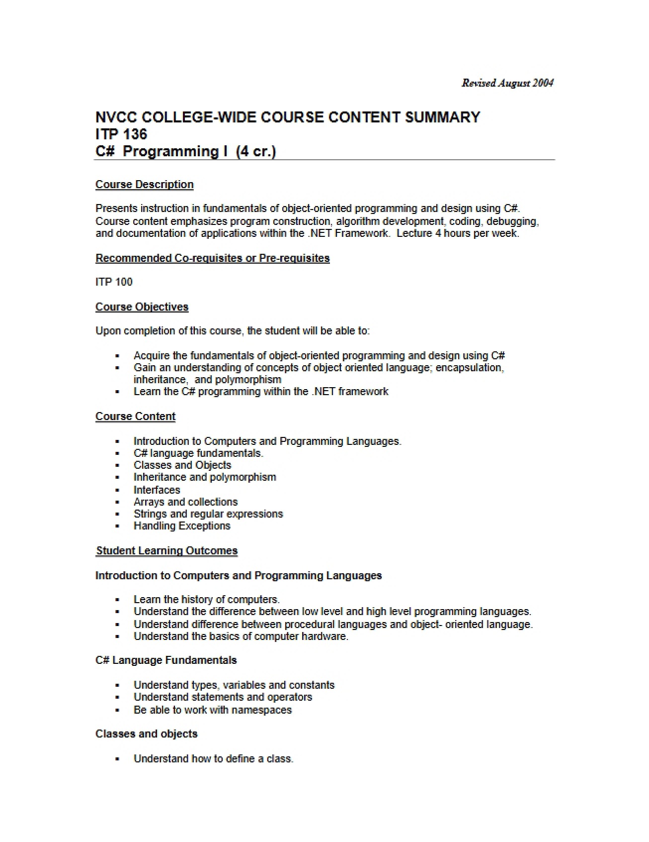 C# Programming Content