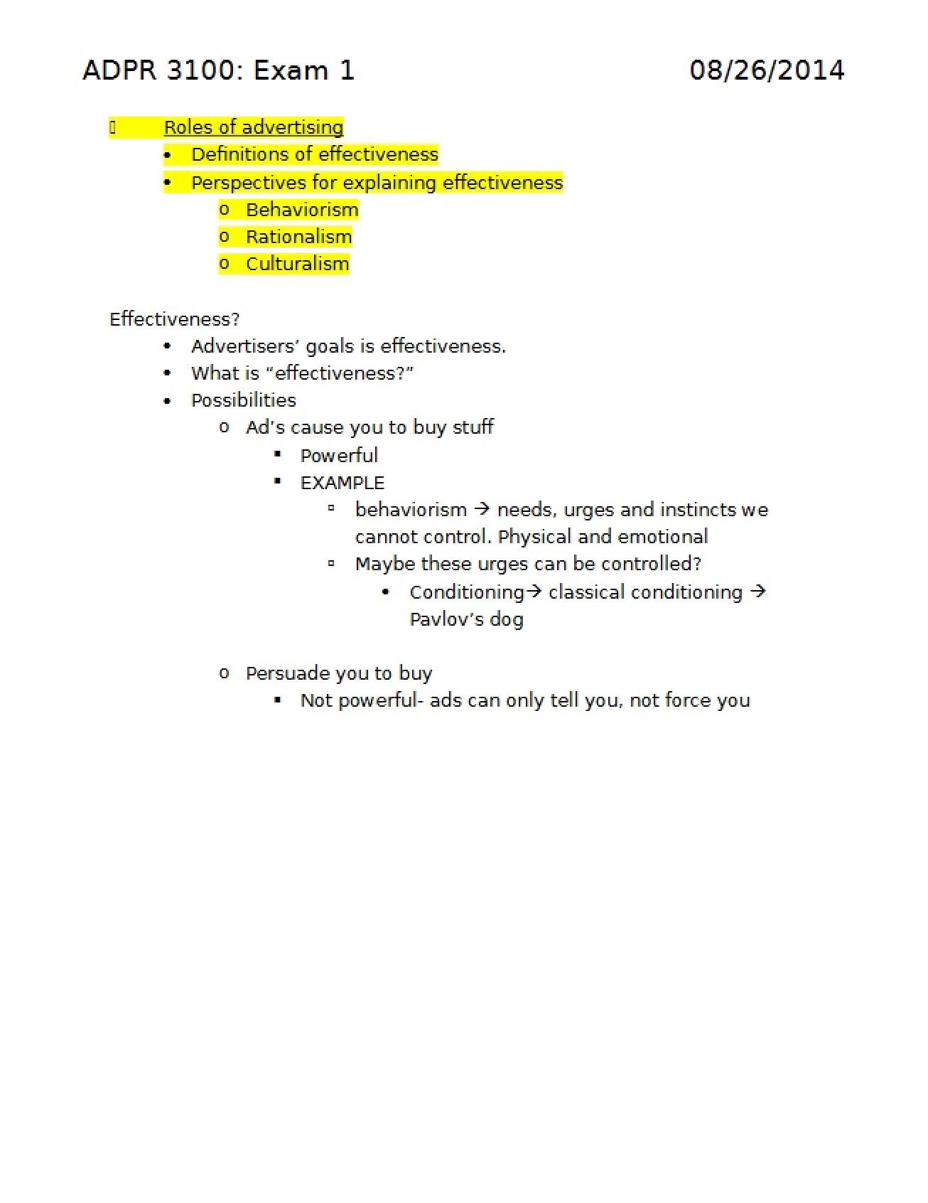 In-Class Notes
