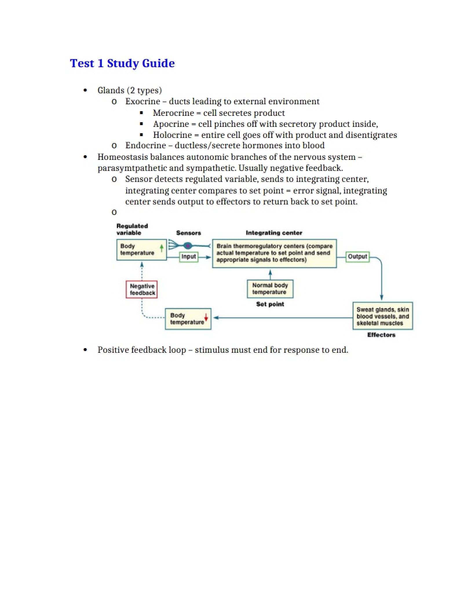 Test One Study Guide