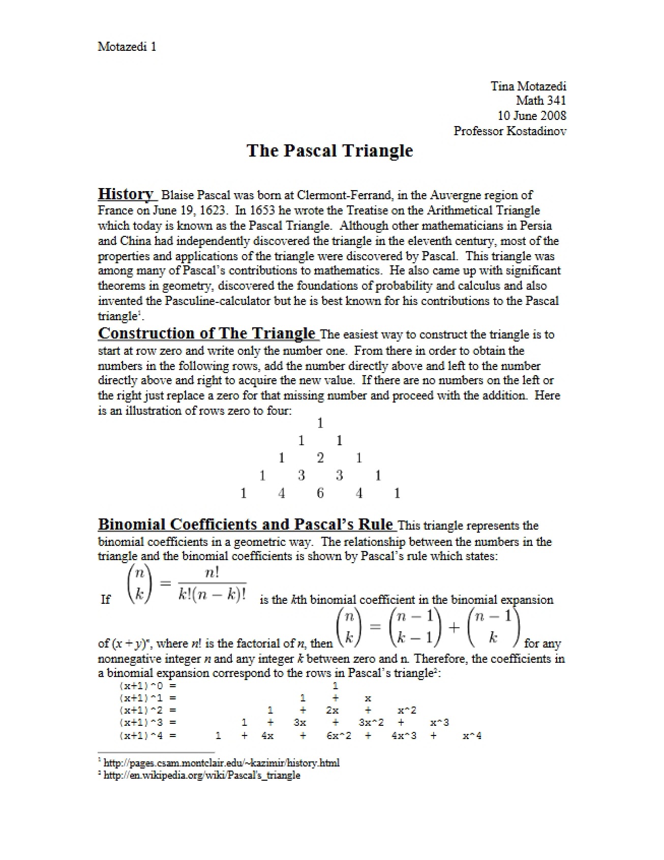 Pascal's Triangle (Part 1)