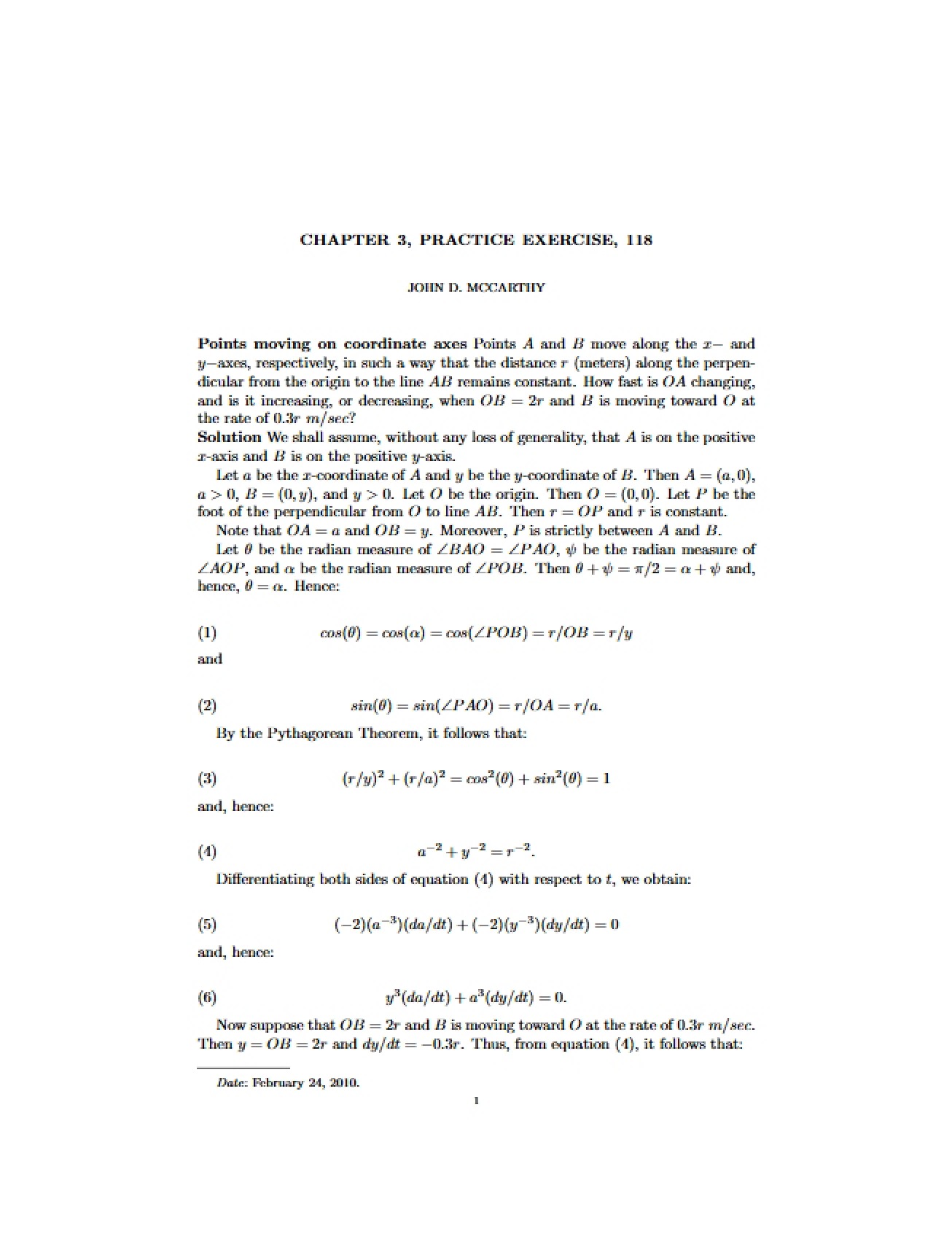 Practice Exercise Chapter Three