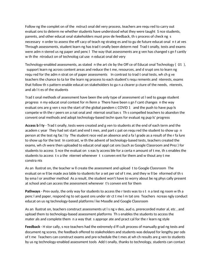 The Impact of Technology on Student Evaluations