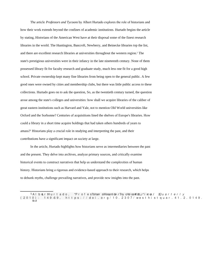 Role of Historians in Sharing and Preserving History