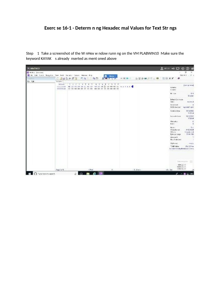 WinHex - Determining Hexadecimal Values for Text Strings