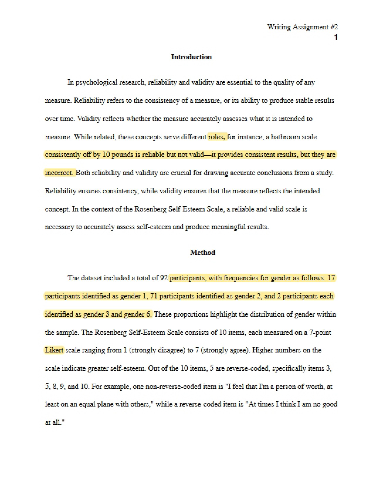 Writing Assignment Two