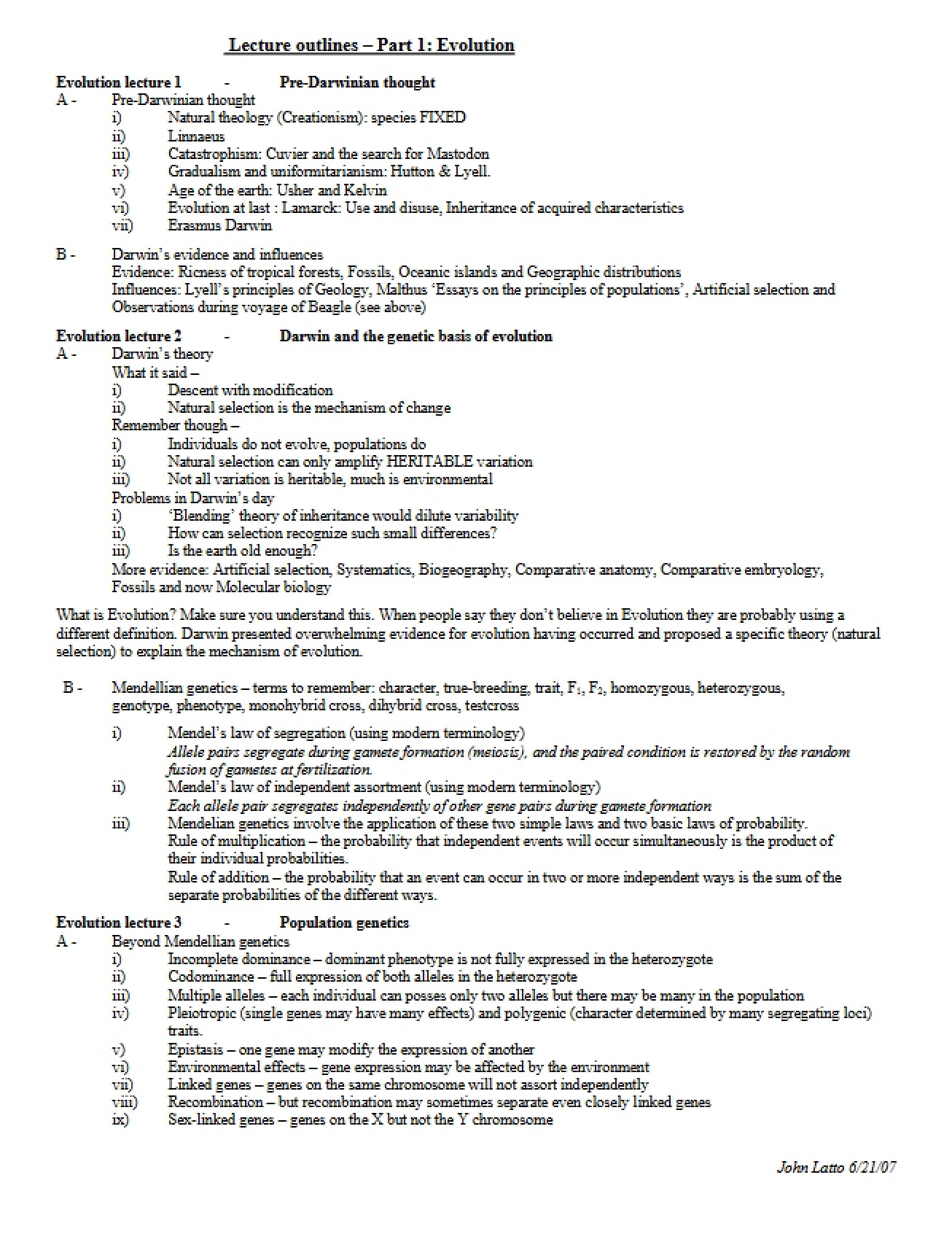 First Set of Notes