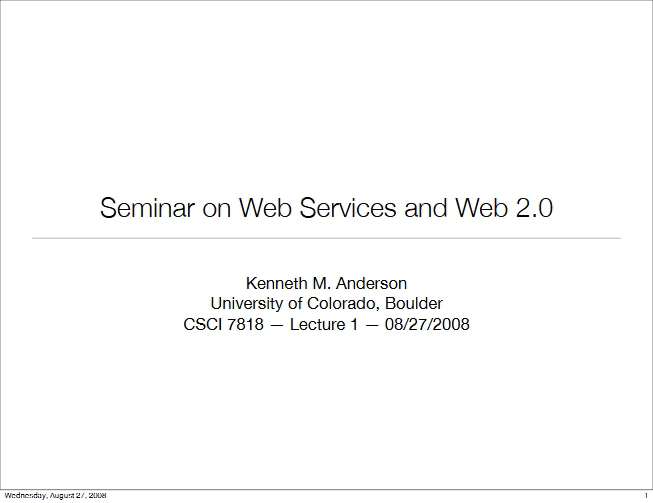 Web Services Seminar