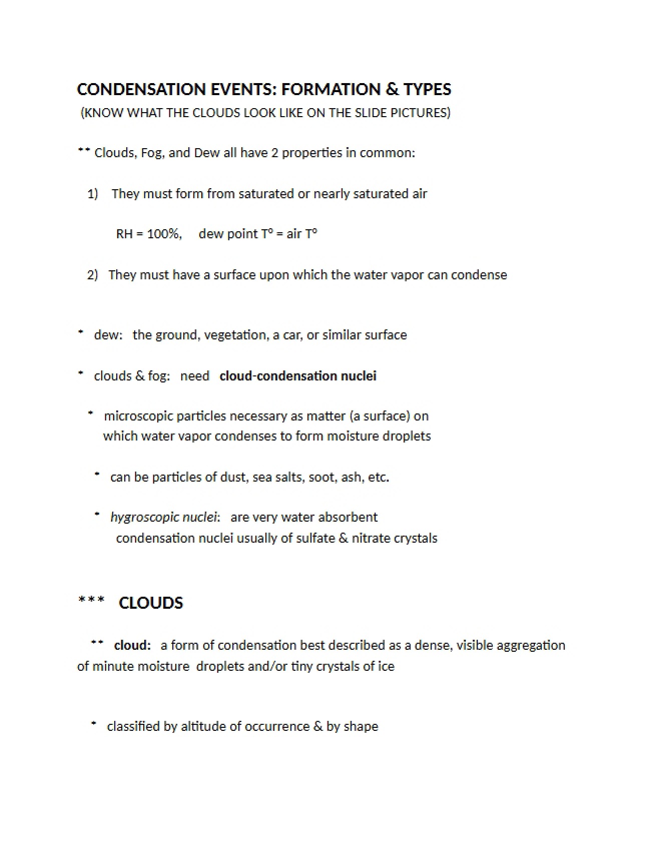 Second Lecture Notes for Physical Geography