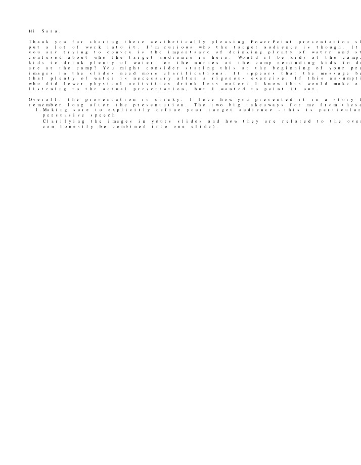Feedback on PowerPoint Speech