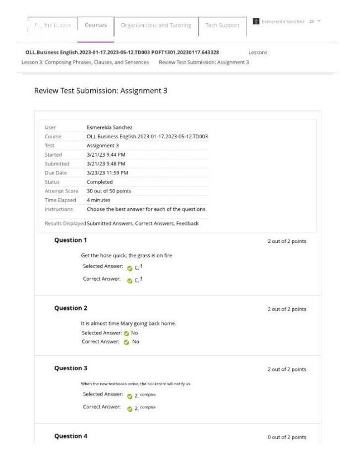 Assignment 3 - Test Submission Review