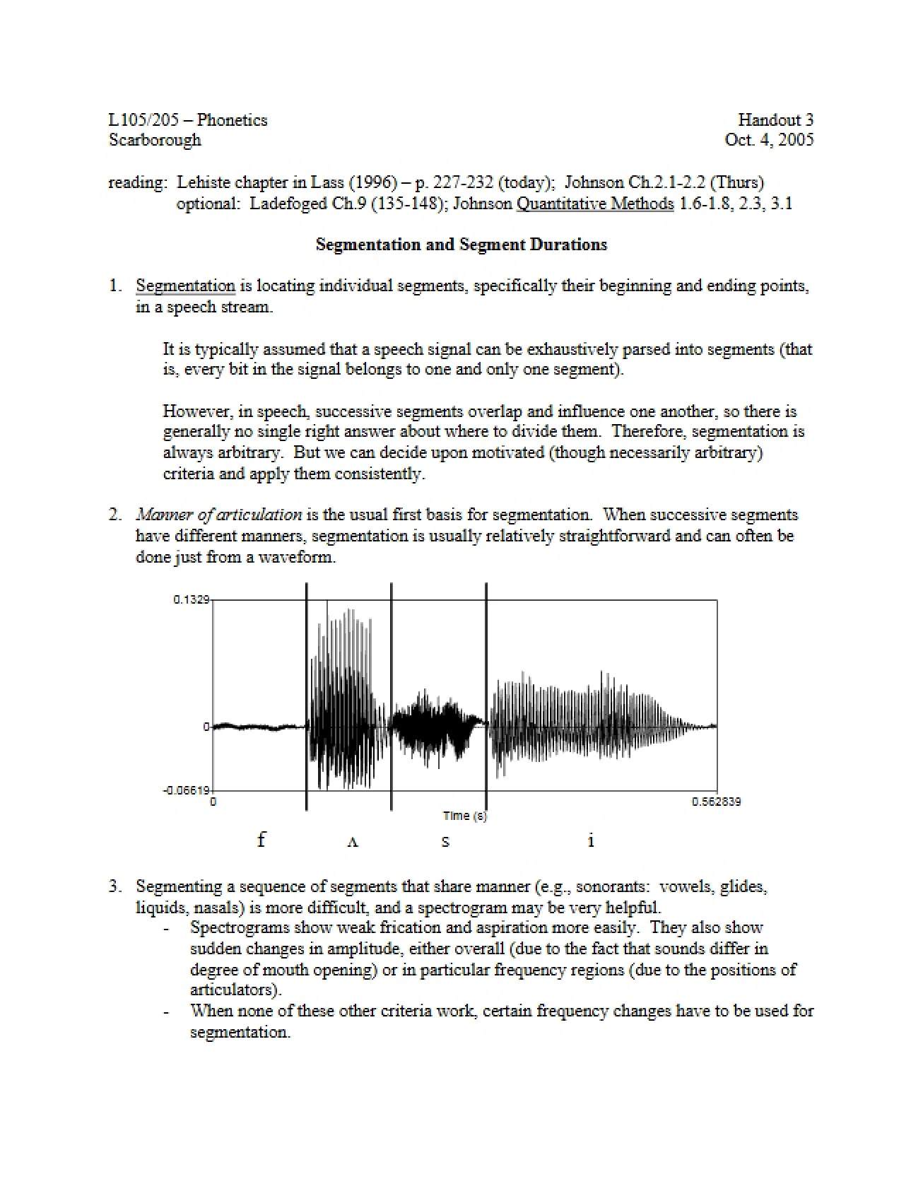 Handout 3 A Guide to Segmentation