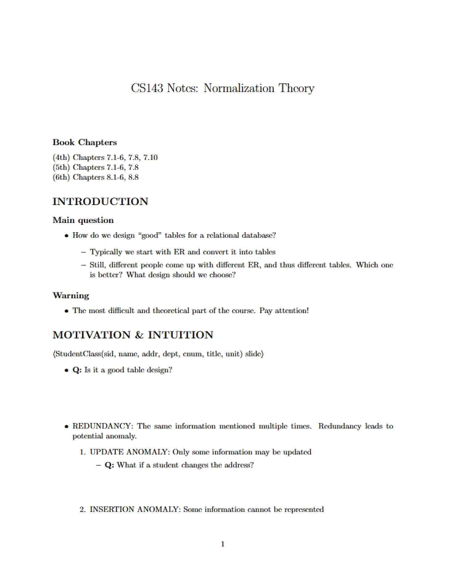 Theory of Normalization