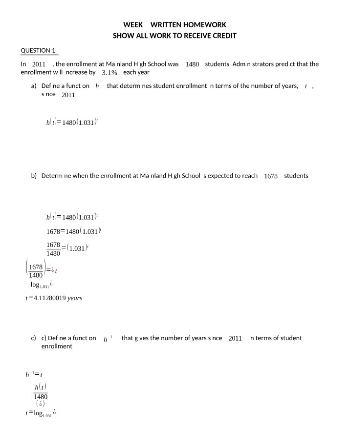 Written Homework Week 5