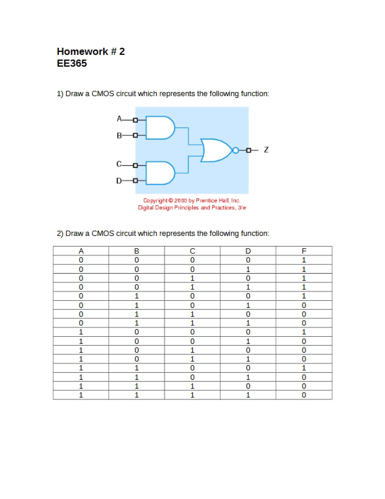 Digital Circuit Design Homework