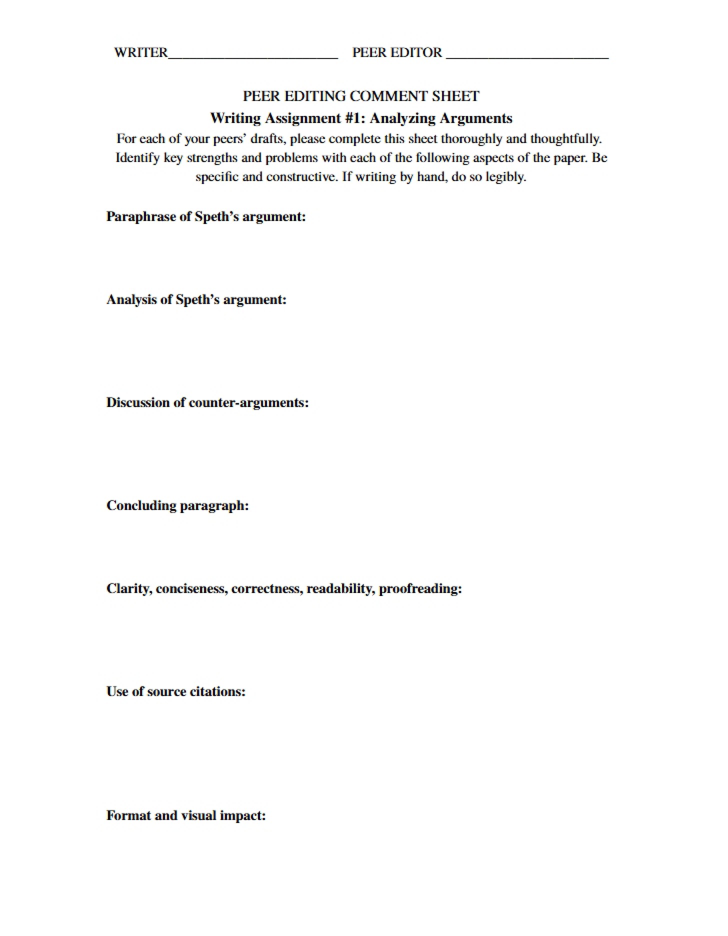 Analyzing Arguments Writing Assignment 1