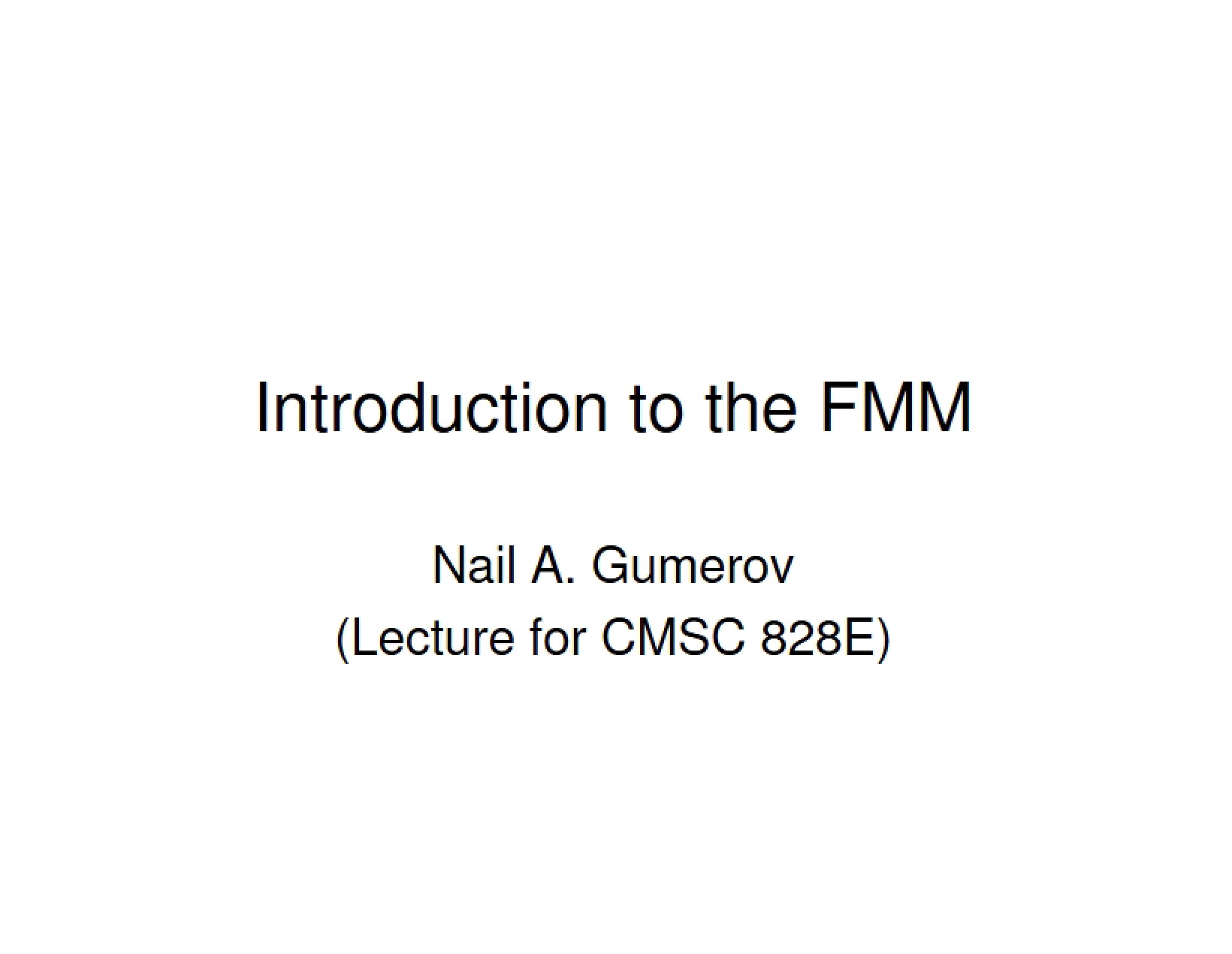 FMM Introduction