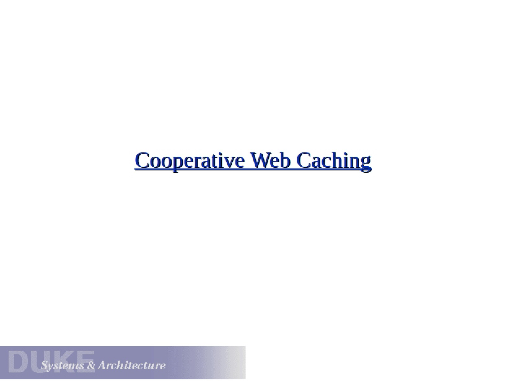 Web Caching Collaboration