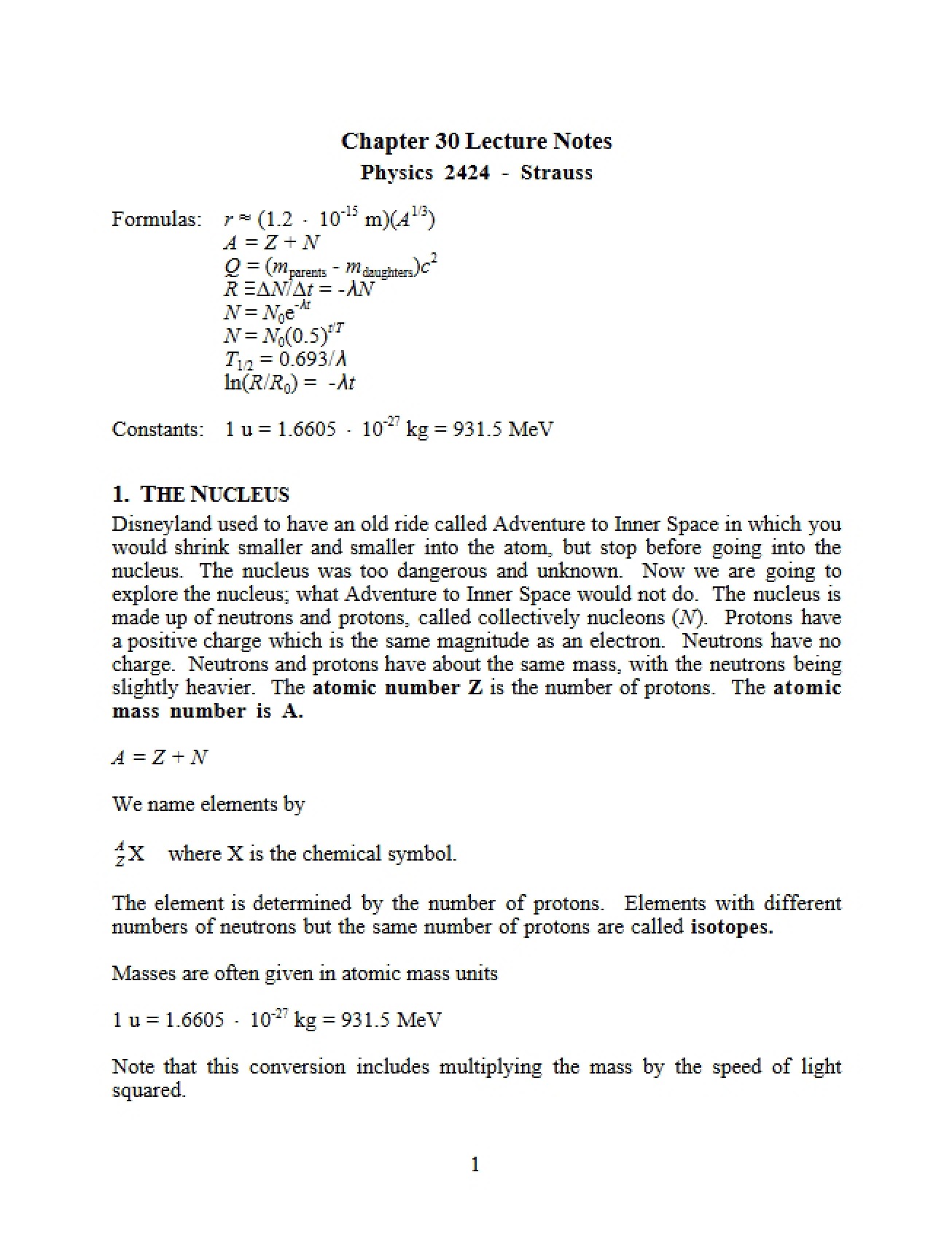 General Physics Lecture Notes
