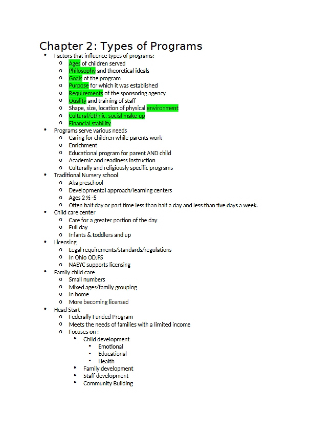 Program Types Chapter Two