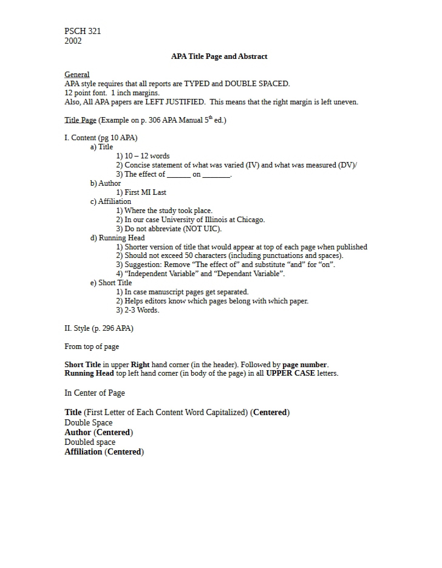 Abstract and Title in APA Format