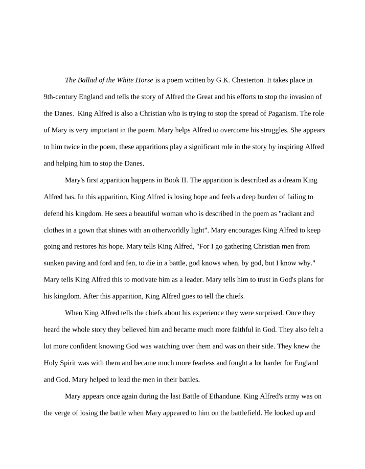 King Alfred's Struggle Against Danes in The Ballad of the White Horse